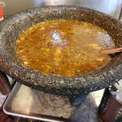 Taqueria Coral Mexicana - Mocajate of fresh salsa.