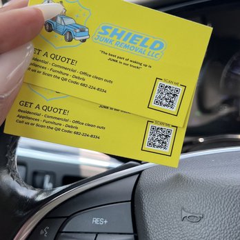 Shield Junk Removal - Biz card - Junk Removal & Hauling Near Me