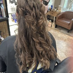 Sassafras Salon And Spa - My final result - my natural hair was brushed and curled with a straightener.