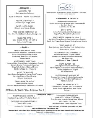 Menu photo 6 Palate Jackson, WY
