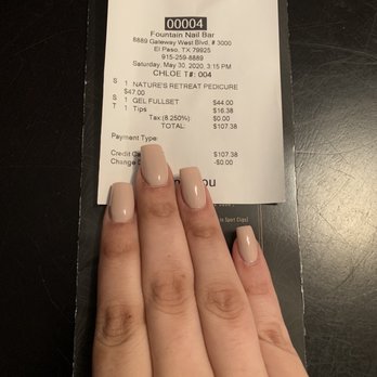 Fountain Nail Bar - Kind of ridiculous. I should have just gave her the $5 cash in my wallet as a tip. - Nail Salons Near Me - El Paso, Texas