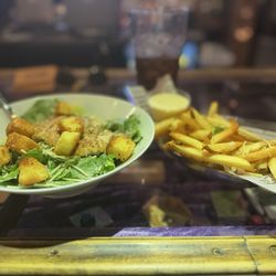 Vigilante Gaming Bar - Chicken Cesar and fries
