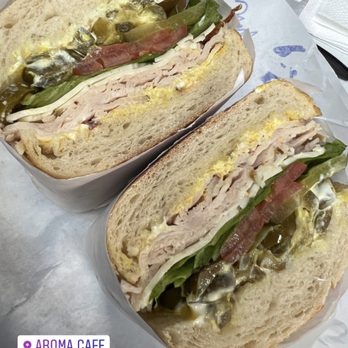 Aroma Bakery & Cafe - Turkey sandwich on soft baked roll - Bakeries Near Me - Oakland, California