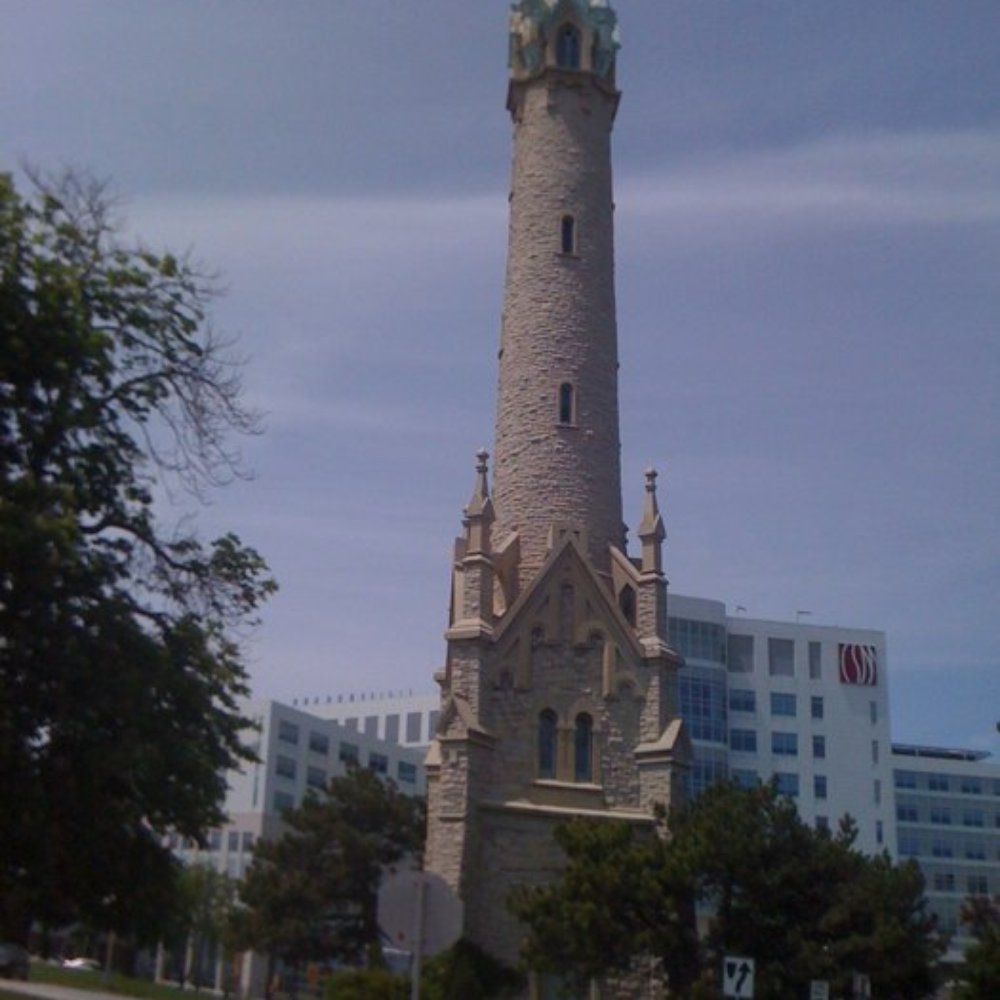 Old North Point Water Tower - St. Mary hospital in the background - Landmarks & Historical Buildings Near Me - Milwaukee, Wisconsin Old North Point Water Tower - St. Mary hospital in the background - Landmarks & Historical Buildings Near Me - Milwaukee, Wisconsin