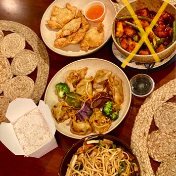 Veggie House - Crab Rangoon, veggie house dumplings, spicy dumplings, and Taiwan Egg Noodle. (Top right dish not from Veggie house!) - Vegan Near Me - Chicago, Illinois Veggie House - Crab Rangoon, veggie house dumplings, spicy dumplings, and Taiwan Egg Noodle. (Top right dish not from Veggie house!) - Vegan Near Me - Chicago, Illinois