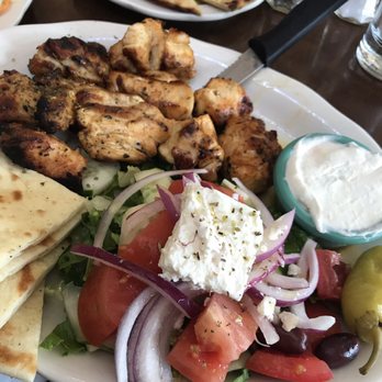 Elia Taverna - Chicken Souvlaki Platter - Greek Near Me - Bronxville, New York Elia Taverna - Chicken Souvlaki Platter - Greek Near Me - Bronxville, New York