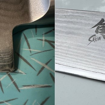 Chef Robert Sharpens Knives - A damaged Shun brought back to useful life. - Knife Sharpening Near Me Chef Robert Sharpens Knives - A damaged Shun brought back to useful life. - Knife Sharpening Near Me
