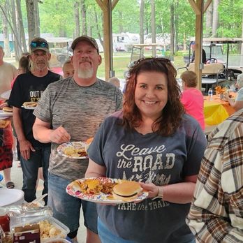 Shady Oaks Campground - One of many pot-luck gatherings - Campgrounds Near Me - Tawas City, Michigan