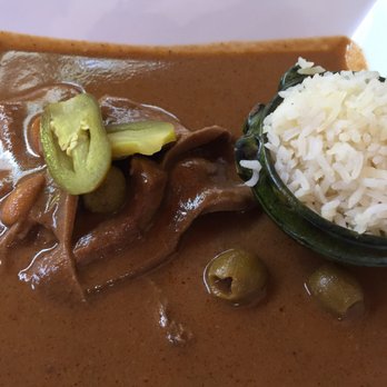 Las Quince Letras - Beef tongue in an almond mole - Oaxacan Near Me - Oaxaca, OAX Las Quince Letras - Beef tongue in an almond mole - Oaxacan Near Me - Oaxaca, OAX