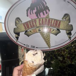 Sweet Carolina Ice Cream - Home made Oreo cookie ice cream with waffle cone