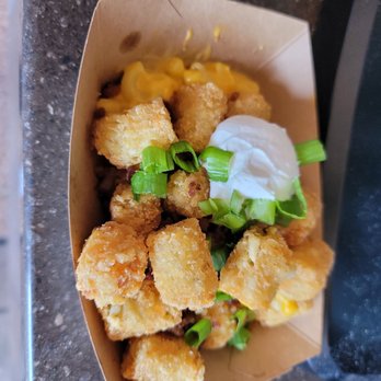 The Friar's Nook - Macaroni and Cheese with Tater tots, bacon, and sour cream - Cafes Near Me - Orlando, Florida The Friar's Nook - Macaroni and Cheese with Tater tots, bacon, and sour cream - Cafes Near Me - Orlando, Florida