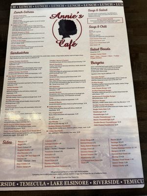 Menu photo 5 Annie's Cafe Riverside, CA