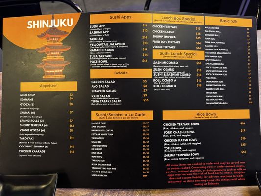 Menu photo 1 Shinjuku Hadley, MA Menu photo 1 Shinjuku Hadley, MA