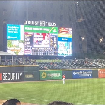 Truist Field - Left field and the scoreboard - Baseball Fields Near Me - Charlotte, North Carolina