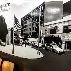 Metro Optics Eyewear - Westchester Square - Mural depicting the neighborhood we've called home since 1988