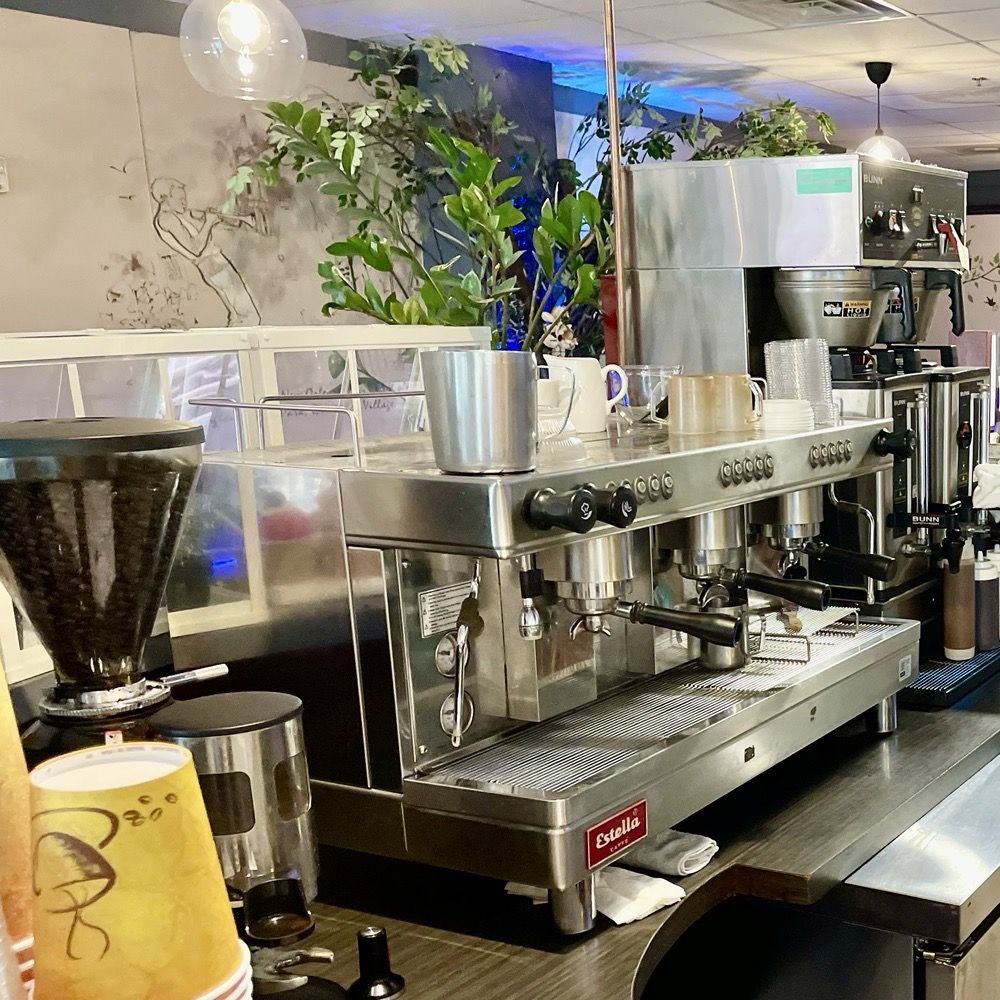 Bon Appetit Bakery - I love seeing a fresh-grinder next to a professional espresso,machine! Regular americano coffee, too - Bakeries Near Me - Ellicott City, Maryland