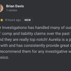 Superior Investigations - Google review