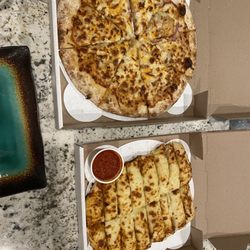 Olive’s Pizza And Sandwiches - BBQ chicken and cheesy breadsticks