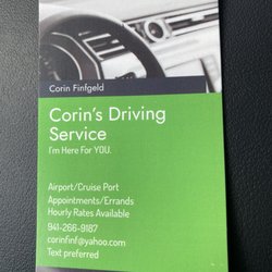 Corin's Driving Service - Business Card