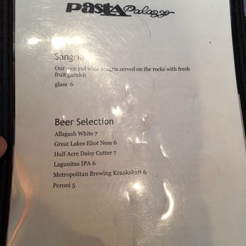 Pasta Palazzo - Drink menu as of 4/1/2017 - Italian Near Me - Chicago, Illinois Pasta Palazzo - Drink menu as of 4/1/2017 - Italian Near Me - Chicago, Illinois