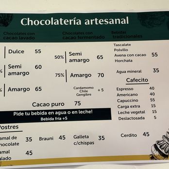 Central Cacao - Menu - Chocolatiers & Shops Near Me - Ciudad de México, DIF Central Cacao - Menu - Chocolatiers & Shops Near Me - Ciudad de México, DIF