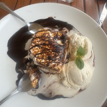The Beachcomber - The Beachcomber Warm Fudge Brownie, with Roasted Marshmallow, Vanilla Bean Ice Cream - Seafood Near Me - Newport Beach, California