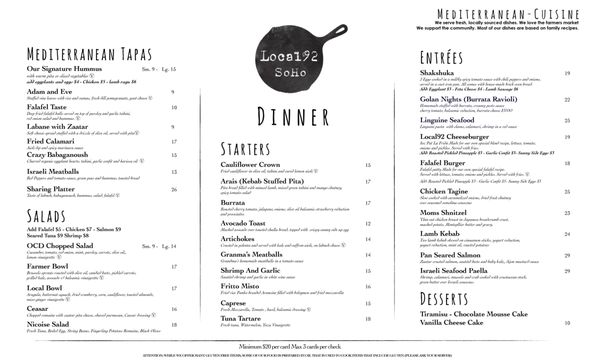 Menu photo 6 Local 92 - Soho New York, NY Menu photo 6 Local 92 - Soho New York, NY