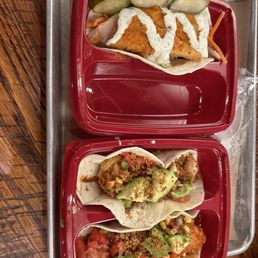 Tofu taco Cauliflower taco Tofu taco Cauliflower taco