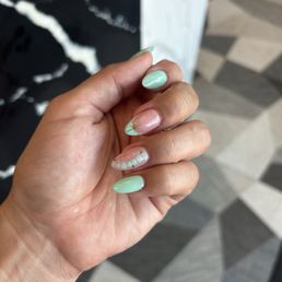 Gel-X, Mint color, with design Gel-X, Mint color, with design