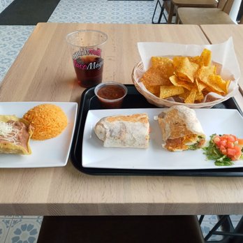Taco Maya - Paneer Burrito w/ a couple of sides. - Mexican Near Me - Chicago, Illinois