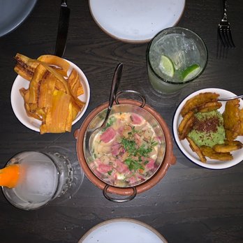 Mita's Restaurant and Bar - marg, ceviche del dia (ahi tuna), tostones w guac, autumn caipirinha - Spanish Near Me - Cincinnati, Ohio Mita's Restaurant and Bar - marg, ceviche del dia (ahi tuna), tostones w guac, autumn caipirinha - Spanish Near Me - Cincinnati, Ohio