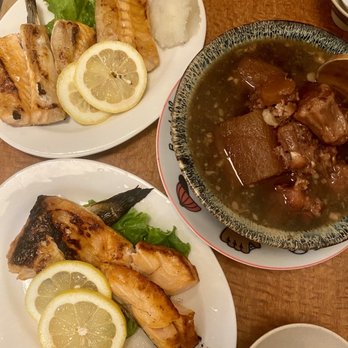 Fukagawa - Grilled salmon belly, grilled salmon neck and oxtail soup - Japanese Near Me - Gardena, California