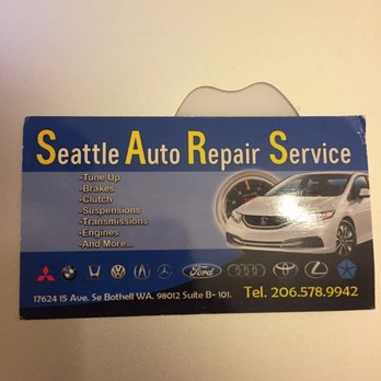 Seattle Auto Repair Service - Business card - Auto Repair Near Me - Bothell, Washington Seattle Auto Repair Service - Business card - Auto Repair Near Me - Bothell, Washington