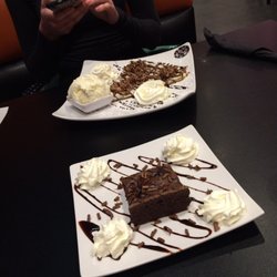 Deesserts - Ferrero crepe in the background and a deelicious brownie