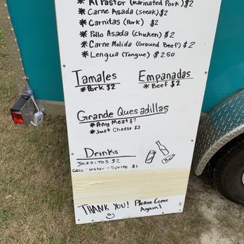 La Sabrosa Tacos Y Mas - Menu board - Tacos Near Me - Slidell, Louisiana