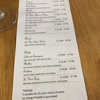 Mesa Vista Winery Tasting Room - Menu - Wine Tasting Room Near Me - Anthony, New Mexico
