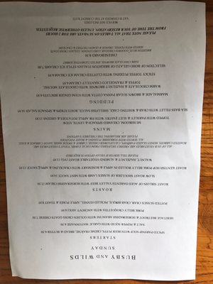 Menu photo 1 Busby And Wilds Brighton, BNH