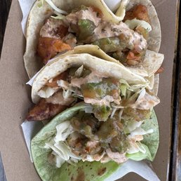 Shrimp, fish, and potato taco