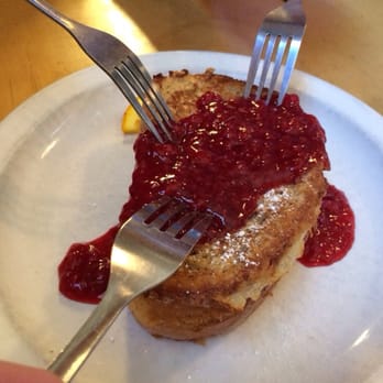 Loula's Cafe - Lemon-Stuffed French Toast with Raspberry Sauce! Yuuuuuummmmm - Breakfast & Brunch Near Me - Whitefish, Montana
