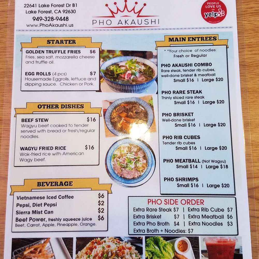 Pho Akaushi - Menu - Vietnamese Near Me - Santa Ana, California Pho Akaushi - Menu - Vietnamese Near Me - Santa Ana, California