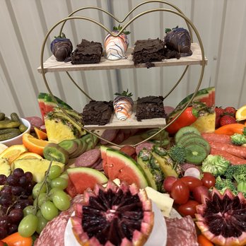 The Local Caterer - Charcuterie board with brownies and chocolate covered strawberries - Caterers Near Me - Mesa, Arizona