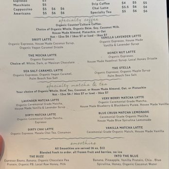 Drift Palm Beach - Menu - Coffee & Tea Near Me - Palm Beach, Florida
