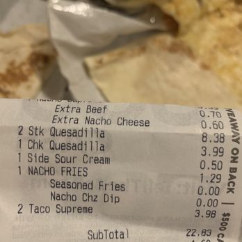 Taco Bell - And the sour cream I paid for and didn't get. - Fast Food Near Me - New Bedford, Massachusetts Taco Bell - And the sour cream I paid for and didn't get. - Fast Food Near Me - New Bedford, Massachusetts