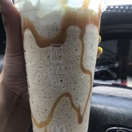 This is the Carmel frappe that's so fully of uncrushed ice it can't even be sucked through the straw!!!