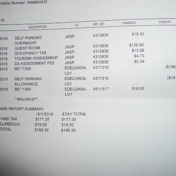 Hilton Concord - Second receipt w/ parking fee credit? - Hotels Near Me - Concord, California