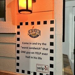 Scratch Pub & Grill - Love the Yelp sign! Let's see if I can get a memorable good quote!