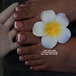 Day Nail Bar - Classic White Tip Toes at Day Nail Bar. CALL(408)591-1166 4750 Almaden Expy, San Jose, CA, 95118. Follow Us: IG @day_nailbar
