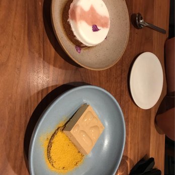 Elske - Rhubarb-amaro baba, sunflower seed parfait - Scandinavian Near Me - Chicago, Illinois