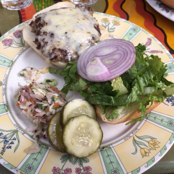Blue Heaven - Cheeseburger served with cole slaw - Breakfast & Brunch Near Me - Key West, Florida