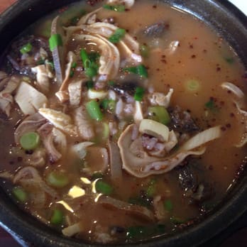 Obok Restaurant - Soondae soup after I put the chili paste and spices in to my taste. Very generous soondae pieces in the soup. - Korean Near Me - Santa Clara, California Obok Restaurant - Soondae soup after I put the chili paste and spices in to my taste. Very generous soondae pieces in the soup. - Korean Near Me - Santa Clara, California